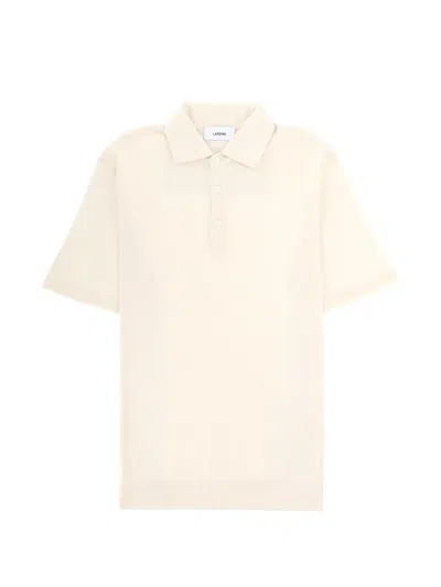 Lardini Textured Cotton Silk Three-button Polo Shirt In Multi