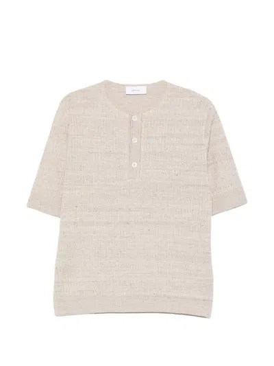 Lardini Buttoned T-shirt In Neutral