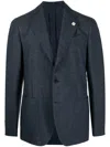 Lardini Buttoned-up Single-breasted Blazer In Blue