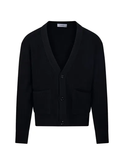 Lardini Buttoned V-neck Cardigan In Black