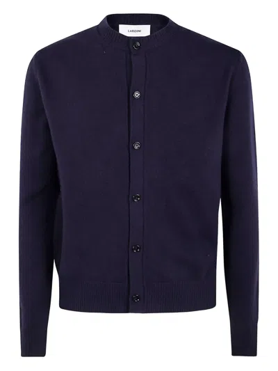 Lardini Buttoned Wool Cardigan In Blue