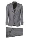 Lardini Buttoned Wool Suit In Gray