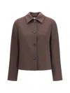 Lardini Button-fastening Collared Jacket In Brown