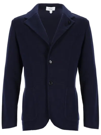 Lardini Button-fastening Cotton Jacket In Blue
