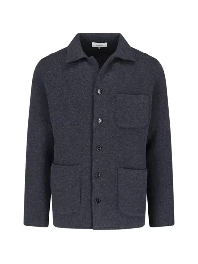 Lardini Button-up Cashmere Shirt Jacket In Gray