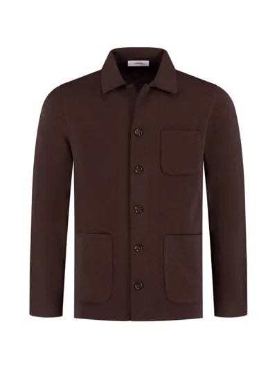 Lardini Button-up Knitted Jacket In Brown