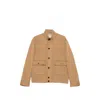 Lardini Beige Wool Oves Aries Full-length Jacket In Brown