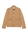 Lardini Beige Wool Oves Aries Full-length Jacket In Brown