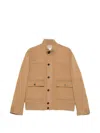 Lardini Beige Wool Oves Aries Full-length Jacket In Brown