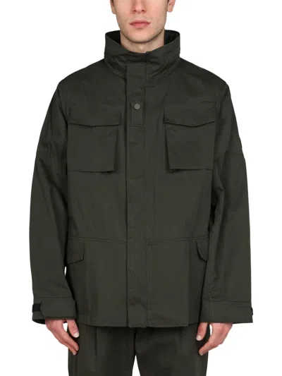 Lardini By Yosuke Aizawa Structured High Neck Jacket With Button In Green
