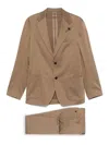 Lardini Camel Brown Cotton Blended Suit In Brown