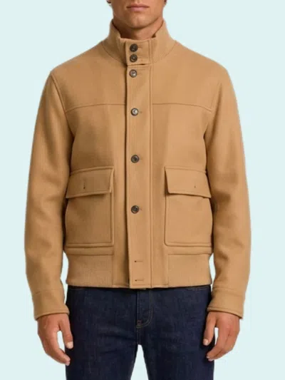 Lardini Virgin Wool Regular-fit Bomber Jacket In Brown