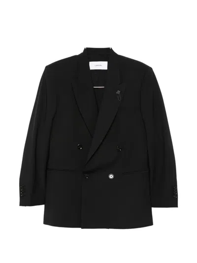Lardini Cameron Double-breasted Blazer In Black