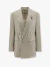 Lardini Cameron Linen Blazer With Iconic Brooch