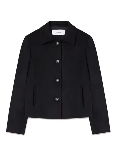 Lardini Single-breasted Wool Jacket In Black