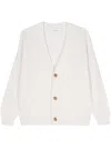 Lardini Knit Cardigan With V-neck And Natural Button Closure In Beige