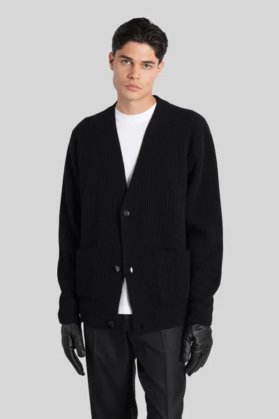 Lardini Cardigan In Black Wool