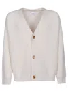 Lardini Knit Cardigan With V-neck And Natural Button Closure In White