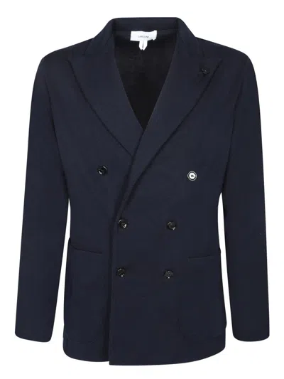 Lardini Blue Wool Cardigan Jacket
