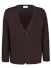 Lardini Knit Cardigan With Classic V-neck And Button Closure In Brown