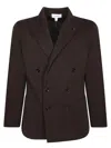 Lardini Knit Jacket Button Detailing In Brown