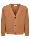 Lardini Virgin Wool-cashmere Cardigan In Brown
