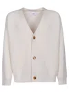 Lardini Knit Cardigan With V-neck And Natural Button Closure In White