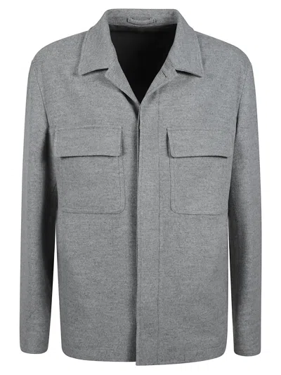 Lardini Cargo Concealed Jacket In Multicolor