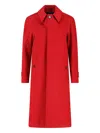 Lardini Red Cashmere Coat With Classic Collar In Red
