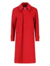 Lardini Red Cashmere Coat With Classic Collar In Red
