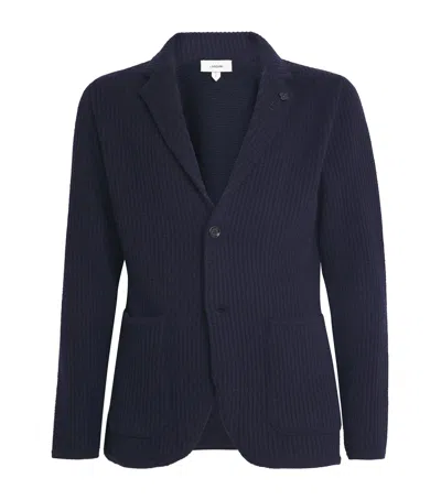 Lardini Cashmere Knitted Blazer In Blue