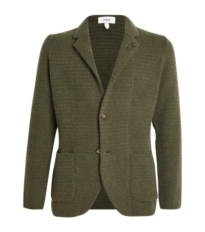 Lardini Cashmere Knitted Blazer In Green