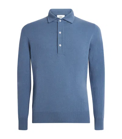 Lardini Cashmere Long-sleeve Polo Shirt In Blue