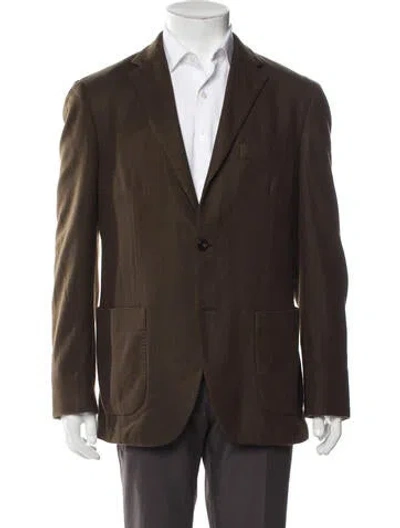 Pre-owned Lardini Cashmere Peacoat In Brown