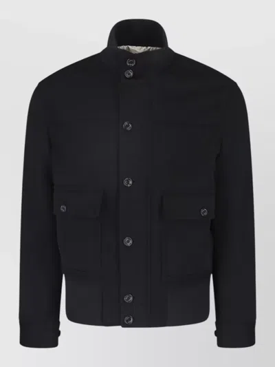 Lardini Cashmere Single Breasted Coat In Black