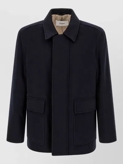 Lardini Cashmere Single-breasted Coat In Blue