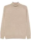 Lardini Virgin Wool Rollneck Sweater In Neutrals