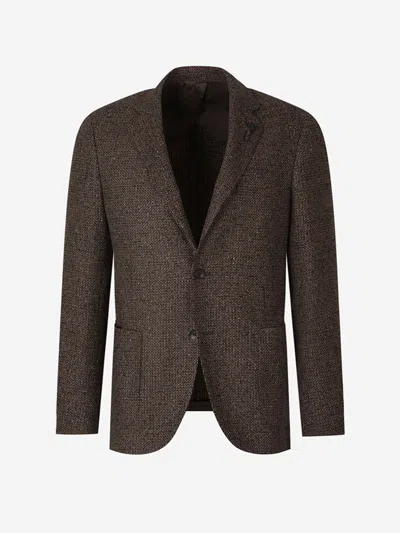 Lardini Cashmere Textured Americana In Black