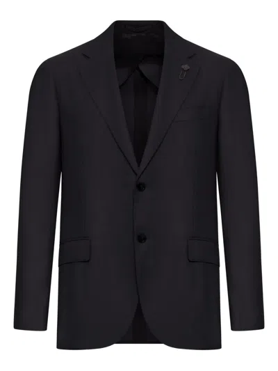 Lardini Cashmere Two-button Blazer In Black
