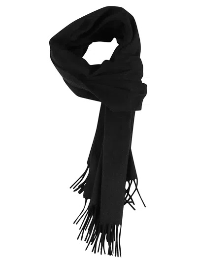 Lardini Cashmere-blend Fringed Scarf In Black