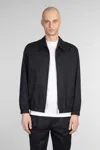 Lardini Black Zip-up Sweater With Classic Collar In Black