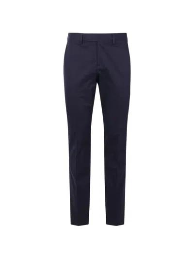 Lardini Central Crease Trousers In Blue