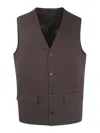 Lardini Man V-neck Sleeveless Tailored Front Pockets In Brown