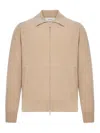 Lardini Wool Blend Jacket With Zip In Neutral
