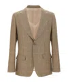 Lardini Check Blazer Jacket In Brown