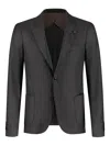Lardini Check-pattern Blazer In Gray