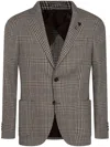 Lardini Classic Check Pattern Tailored Blazer In Neutrals
