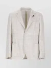 Lardini Check Pattern Blazer Notch Lapel In Neutral