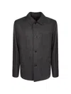 Lardini Check -pattern Long-sleeve Overshirt In Gray