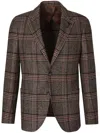 Lardini Checked Blazer In Brown